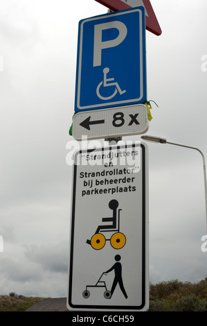 Segno olandese accesso disabili Wassenaar Paesi Bassi Olanda Europa Foto Stock