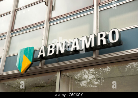 ABN Amro segno Banca Logo Amsterdam Paesi Bassi Olanda Europa Foto Stock