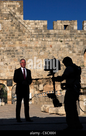 Noi personalità radio Glenn Beck ospita rally sostegno di Israele nella città vecchia di Gerusalemme Israele Foto Stock