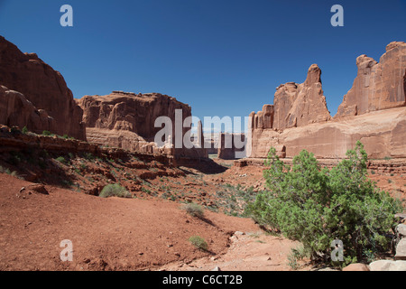Moab Utah - 'Park Avenue' in Arches National Park. Foto Stock