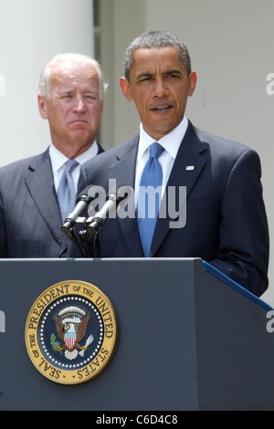 Stati Uniti Il presidente Barack Obama fa commento sulle dimissioni del generale dell esercito Stanley McChrystal, il comandante delle truppe degli Stati Uniti Foto Stock