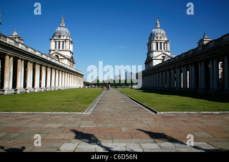 Università di Greenwich (precedentemente la Old Royal Naval College) a Greenwich, London, Regno Unito Foto Stock
