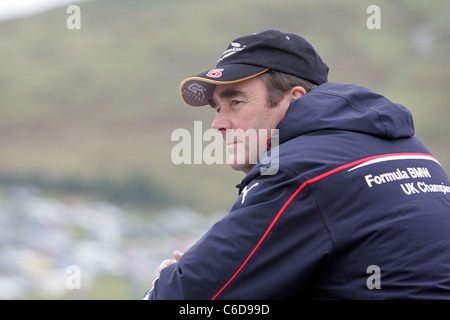 Nigel Mansell a Knockhill Racing circuito, Fife, Scozia Foto Stock