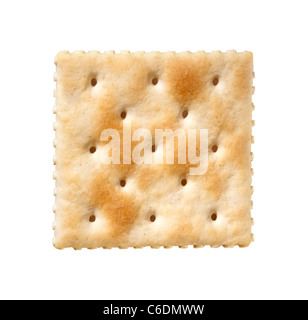 Saltine Cracker isolato su uno sfondo bianco Foto Stock