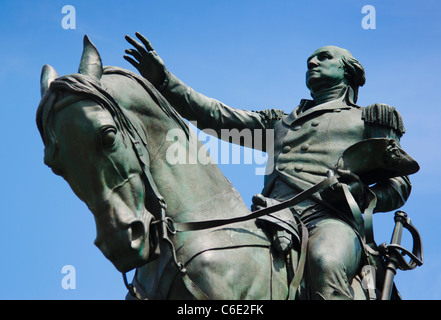 Stati Uniti d'America, New York City, Bowery, George Washington statua Foto Stock