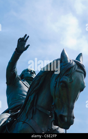 Stati Uniti d'America, New York City, Bowery, George Washington statua Foto Stock