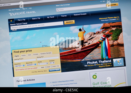 Yahoo travel website Foto Stock
