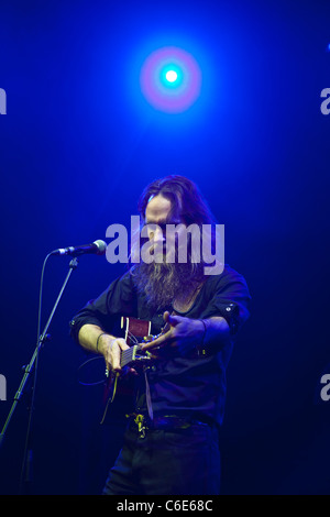 Josh T. Pearson effettuando al Green man Festival, Glanusk Park, Wales, Regno Unito. Foto Stock