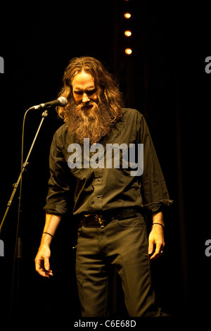 Josh T. Pearson effettuando al Green man Festival, Glanusk Park, Wales, Regno Unito. Foto Stock