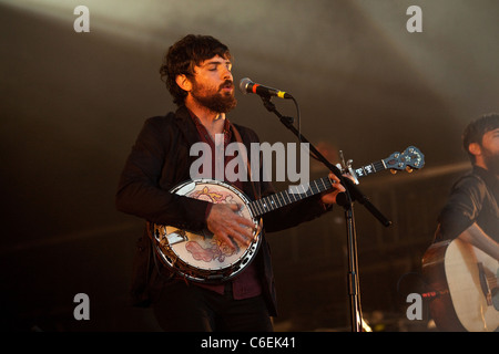 Il Avett Brothers, Green Man festival, Glanusk Park, Wales, Regno Unito. Foto Stock