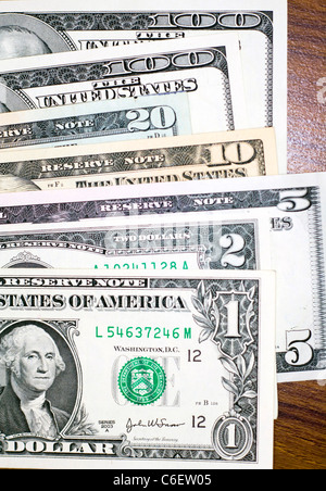 Le banconote di Stati Uniti d'America Foto Stock