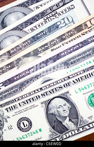 Le banconote di Stati Uniti d'America Foto Stock
