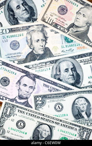 Le banconote di Stati Uniti d'America Foto Stock