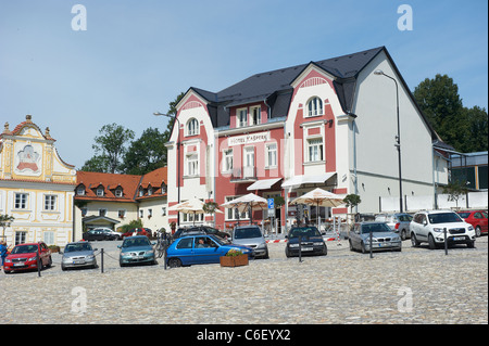 Kasperske Hory square, Sumava, Ceska republika dopo la ricostruzione 2011 Foto Stock