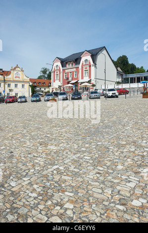 Kasperske Hory square, Sumava, Ceska republika dopo la ricostruzione 2011 Foto Stock