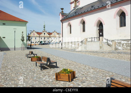 Kasperske Hory square, Sumava, Ceska republika dopo la ricostruzione 2011 Foto Stock