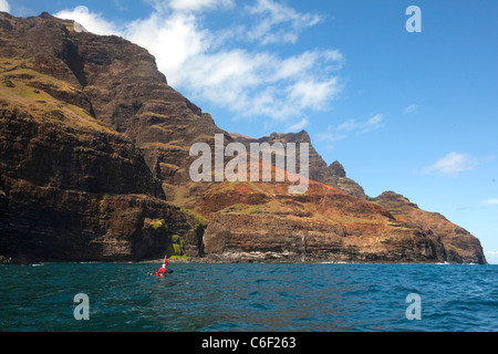 Kayak, Costa Napali, Kauai, Hawaii Foto Stock