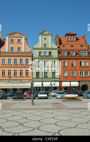 Wroclaw Plac Solny quadrato in una soleggiata mattinata estiva Foto Stock