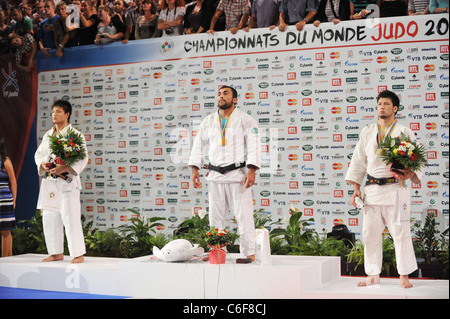 Medalists di uomini -90kg classe per il mondo dei campionati di Judo Parigi 2011. Foto Stock