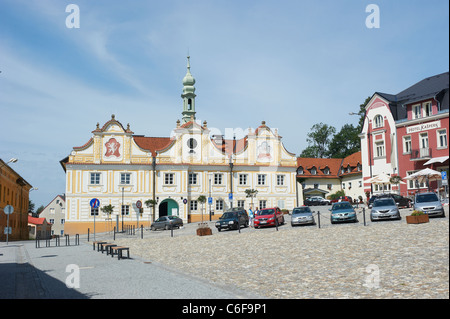 Kasperske Hory square, Sumava, Ceska republika dopo la ricostruzione 2011 Foto Stock