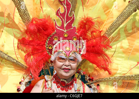 Reveller al carnevale di Notting Hill 2011, Londra, Inghilterra Foto Stock