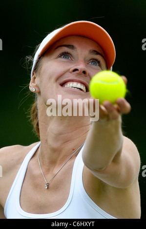 Martina Hingis al Liverpool Torneo Internazionale di Tennis 2011 Foto Stock