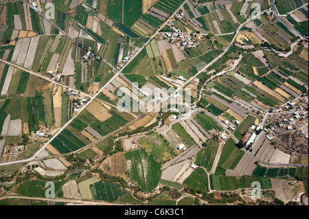 Vista aerea del paesaggio agricolo al di fuori di Città del Messico Foto Stock