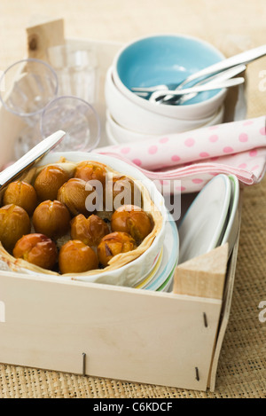 Mirabelle crostata di prugne Foto Stock