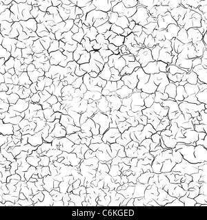 Seamless texture monocromatica - cricche su sfondo bianco Foto Stock