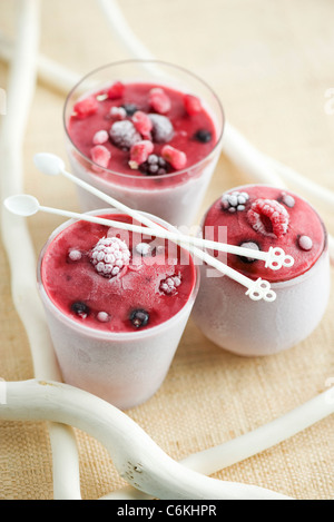 Frozen yogurt con frutti di bosco Foto Stock