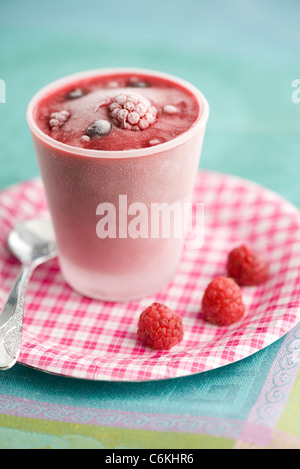 Frozen yogurt con frutti di bosco Foto Stock