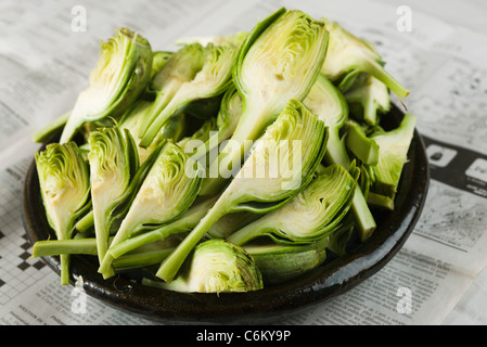 Fresh baby carciofi Foto Stock