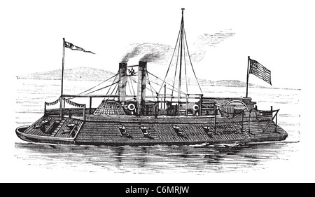 USS Barone DeKalb, vintage illustrazioni incise. Trousset enciclopedia (1886 - 1891). Foto Stock