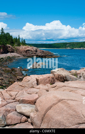 Costa rocciosa accanto al foro di tuono Parco Nazionale di Acadia nel Maine Foto Stock