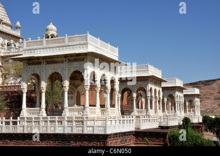 Quattro cenotaphs Jaswant Thada Jodhpur Rajasthan in India Foto Stock