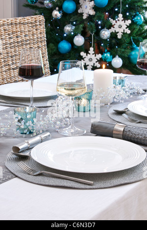 Tavola di Natale Impostazione 2 Foto Stock
