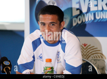 Tim Cahill Everton FC conferenza stampa presso la ANZ Stadium. Il team sono in città per giocare a Sydney FC il sabato (10luglio10) come Foto Stock