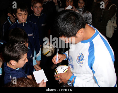 Tim Cahill Everton FC conferenza stampa presso la ANZ Stadium. Il team sono in città per giocare a Sydney FC il sabato (10luglio10) come Foto Stock