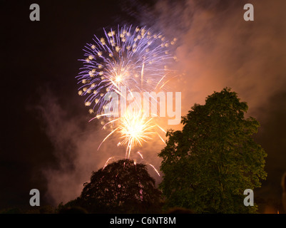 dh Bristol Balloon Fiesta ASHTON COURT BRISTOL fuochi d'artificio esposizione fuochi d'artificio UK notte fuochi d'artificio Foto Stock