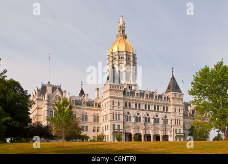 Il Connecticut State Capitol è raffigurato a Hartford, Connecticut, sabato 6 agosto 2011. Foto Stock