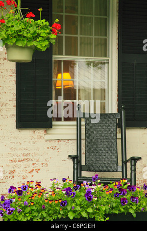 Portico del Grafton Inn, Grafton, Vermont, USA Foto Stock