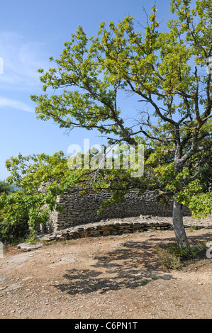 Antica capanna di pietra nel villaggio Bories, nei pressi di Gordes in Provenza, Francia Foto Stock