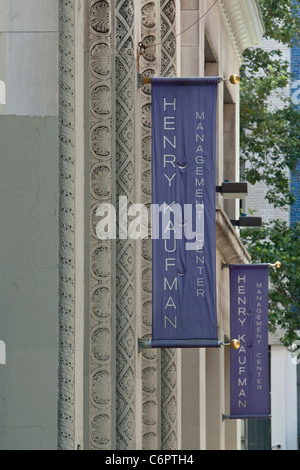 Henry Kaufman Management Center della New York University è raffigurato nella città di New York borough di Manhattan Foto Stock