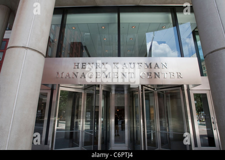 Henry Kaufman Management Center della New York University è raffigurato nella città di New York borough di Manhattan Foto Stock