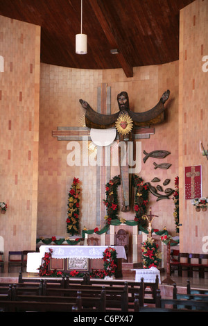 Città Monagrillo, Herrera Provincia, Panama. La nuova San Miguel Arcangel Chiesa. Foto Stock