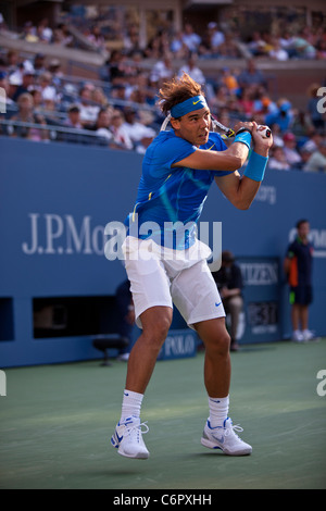 Rafael Nadal (ESP) competono al 2011 US Open di Tennis. Foto Stock