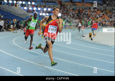 Kevin Borlee (BEL) esecuzione per il XIII IAAF Campionati del Mondo di atletica leggera. Foto Stock