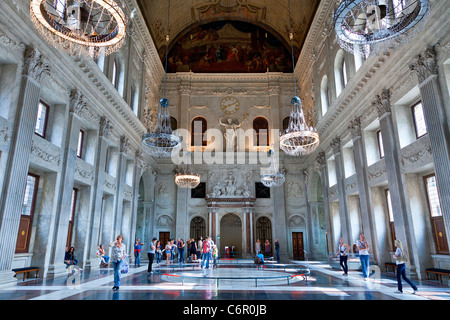 I cittadini' hall nel Palazzo Reale e su Piazza Dam in Amsterdam Foto Stock