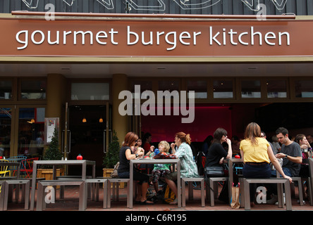 Un Gourmet Burger Kitchen ristorante a Brighton, Inghilterra, Regno Unito Foto Stock