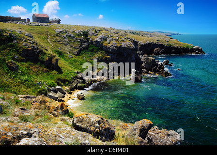 Spiaggia rocciosa, Crimea, Ucraina Foto Stock